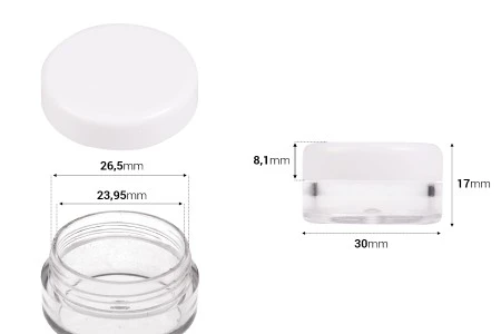 Akrilna providna kutijica 5mL za kreme sa belim zatvaračem - 12 kom-2