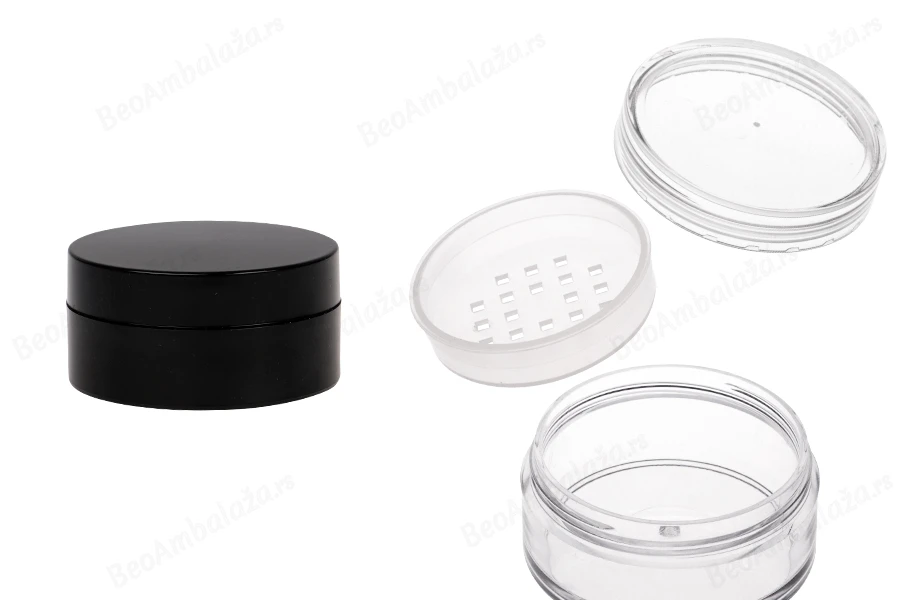 Akrilna kutijica 30mL sa rešetkicom za puder - 12 kom-slika_proizvoda