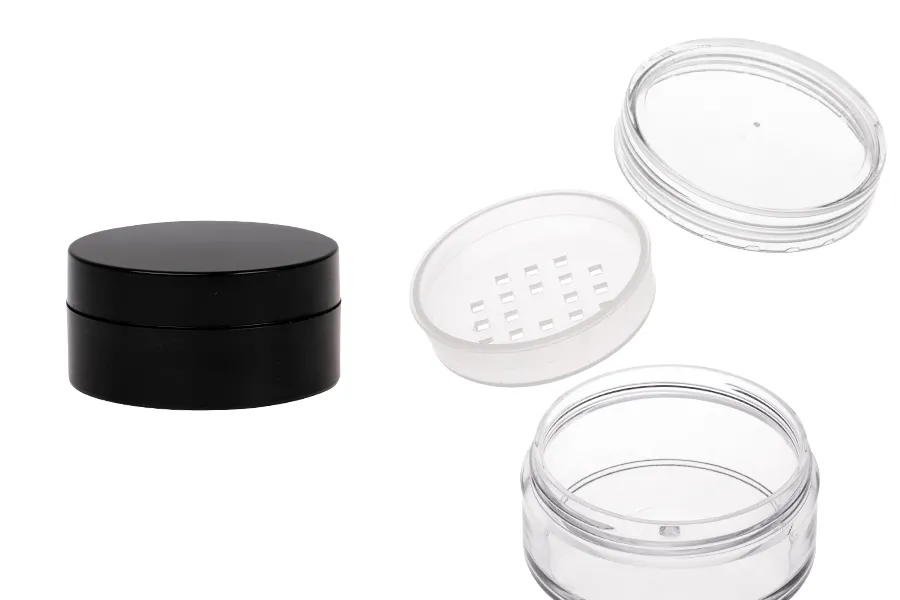 Akrilna kutijica 30mL sa rešetkicom za puder - 12 kom
