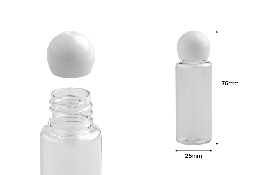 Plastična šampon boca 20mL sa okruglim zatvaračem - 50kom Plastična šampon boca 20mL sa okruglim zatvaračem - 50kom