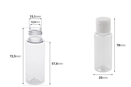 Plastična bočica 25mL za šampon sa flip-top zatvaračem - 50 kom-3