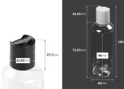 Providna PET flašica 100mL sa belim ili crnim disk top zatvaračem - 12 kom