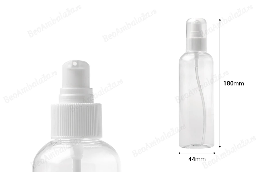 Plastična PET flašica 200mL za kreme sa pumpicom i zatvaračem - 12 kom-dimenzije_slike