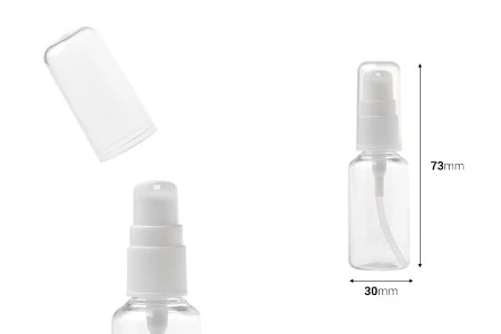 PET flašica 30mL za kreme sa pumpicom i providnim zatvaračem - 12 kom-2