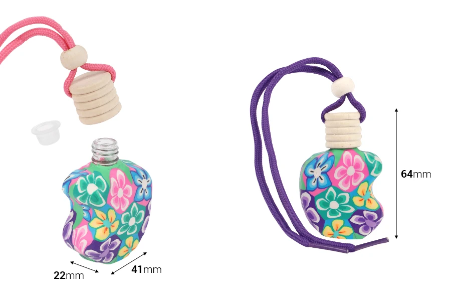 Bočica za osveživač za auto FIMO 10mL, u obliku jabuke-dimenzije_slike