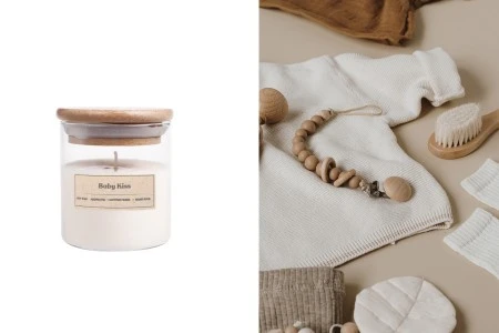 Baby Kiss - Aromatična sveća od sojinog voska sa drvenim fitiljem (110gr)-slika_proizvoda