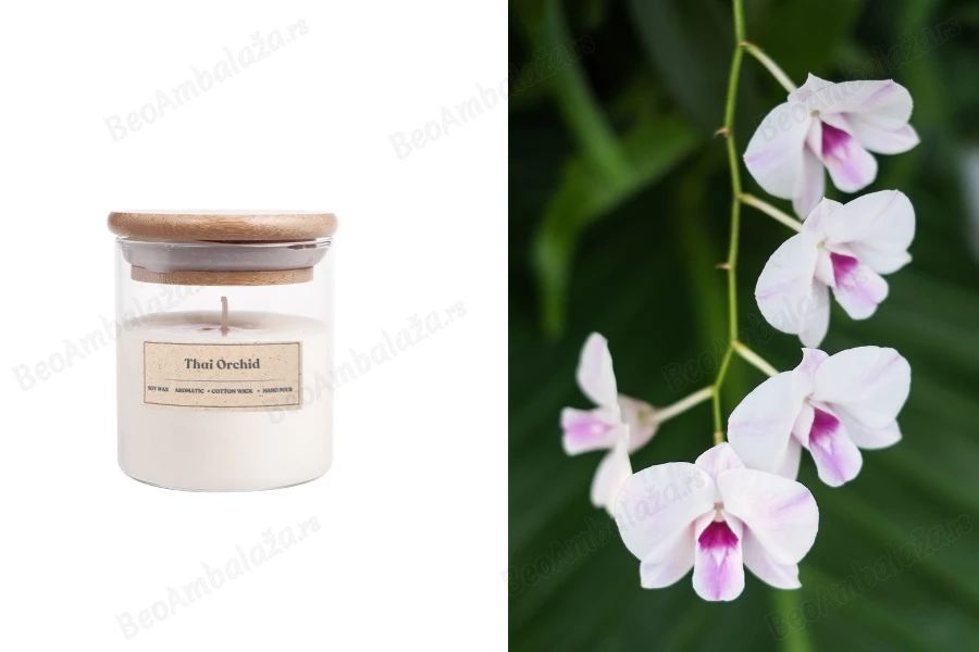 Thai Orchid - Aromatična sveća od sojinog voska sa drvenim fitiljem (110gr)-slika_proizvoda