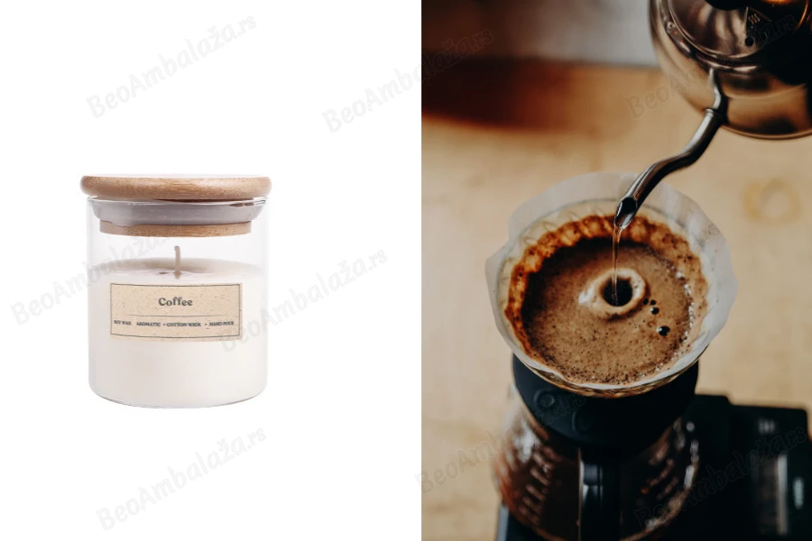 Coffee - Aromatična sveća od sojinog voska sa drvenim fitiljem (110gr)-slika_proizvoda