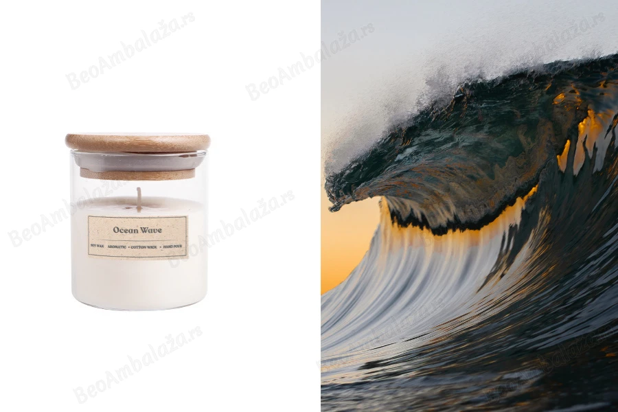 Ocean Wave - Aromatična sveća od sojinog voska sa drvenim fitiljem (110gr)-slika_proizvoda