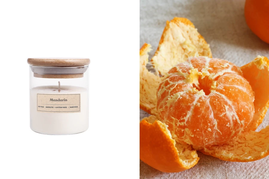 Mandarina - Aromatična sveća od sojinog voska sa drvenim fitiljem (110gr)-slika_proizvoda