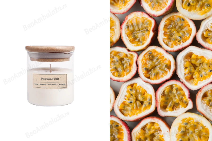 Marakuja - Aromatična sveća od sojinog voska sa drvenim fitiljem (110gr)-slika_proizvoda