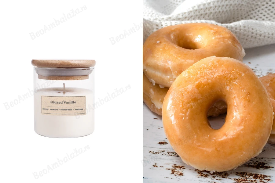 Glazed Vanilla - Aromatična sveća od sojinog voska sa drvenim fitiljem (110gr)-slika_proizvoda