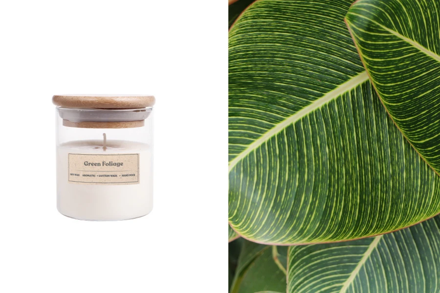 Green Foliage - Aromatična sveća od sojinog voska sa drvenim fitiljem (110gr)-slika_proizvoda