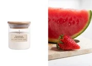 Jagoda i lubenica - Aromatična sveća od sojinog voska sa drvenim fitiljem (110gr)-slika_proizvoda