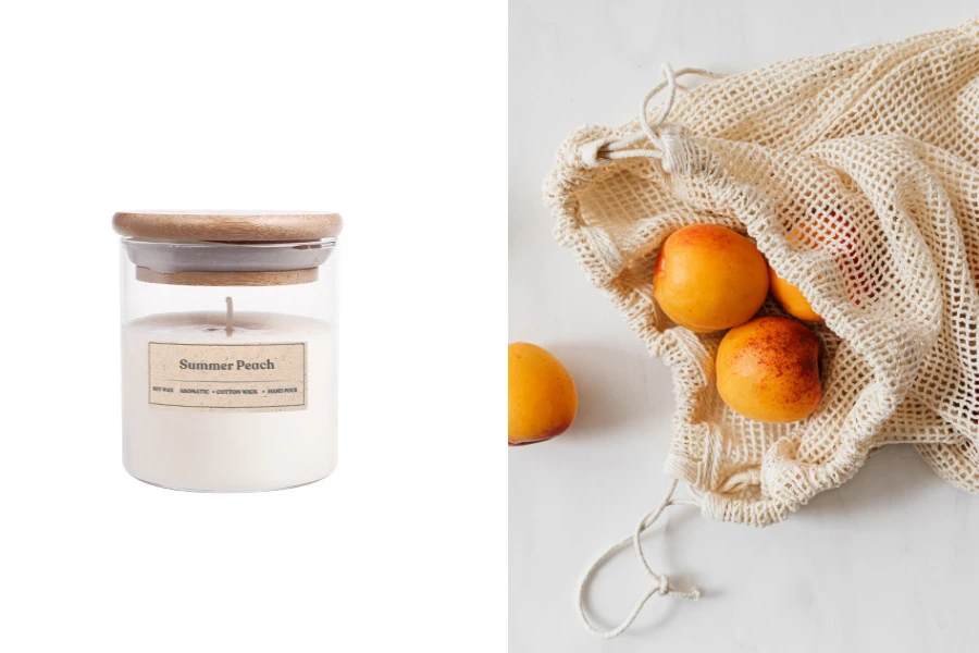 Breskva - Aromatična sveća od sojinog voska sa drvenim fitiljem (110gr)-slika_proizvoda