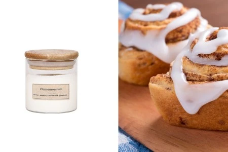 Cinnamon roll - aromatična sveća od sojinog voska sa drvenim fitiljem (110gr)-slika_proizvoda