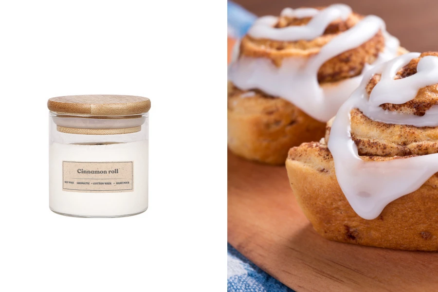 Cinnamon roll - aromatična sveća od sojinog voska sa drvenim fitiljem (110gr)-slika_proizvoda
