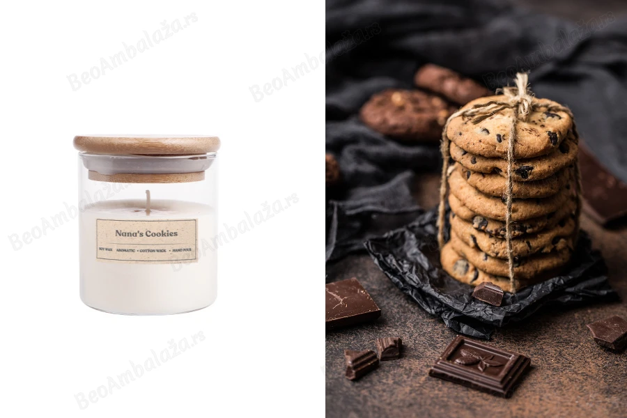 Nana's cookies - aromatična sveća od sojinog voska sa drvenim fitiljem (110gr)-slika_proizvoda