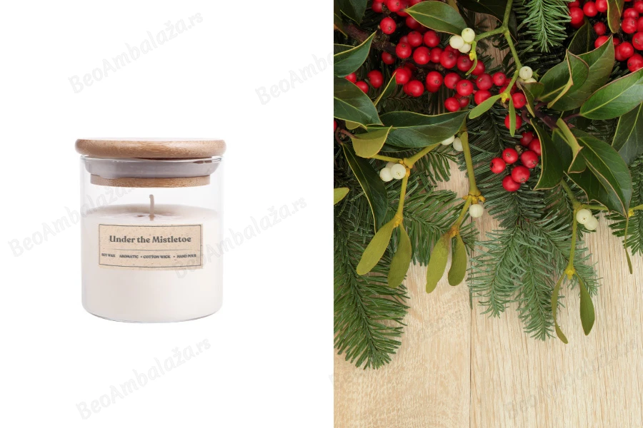 Under the Mistletoe - Aromatična sveća od sojinog voska sa pamučnim fitiljem (110gr)-slika_proizvoda