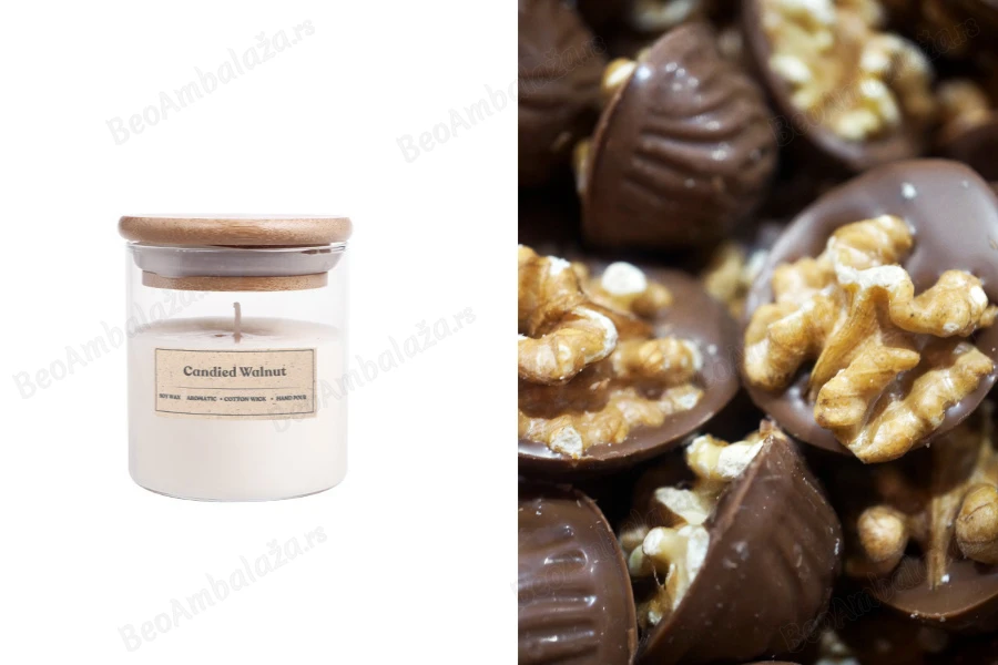 Candied Walnut - Aromatična sveća od sojinog voska sa pamučnim fitiljem (110gr)-slika_proizvoda