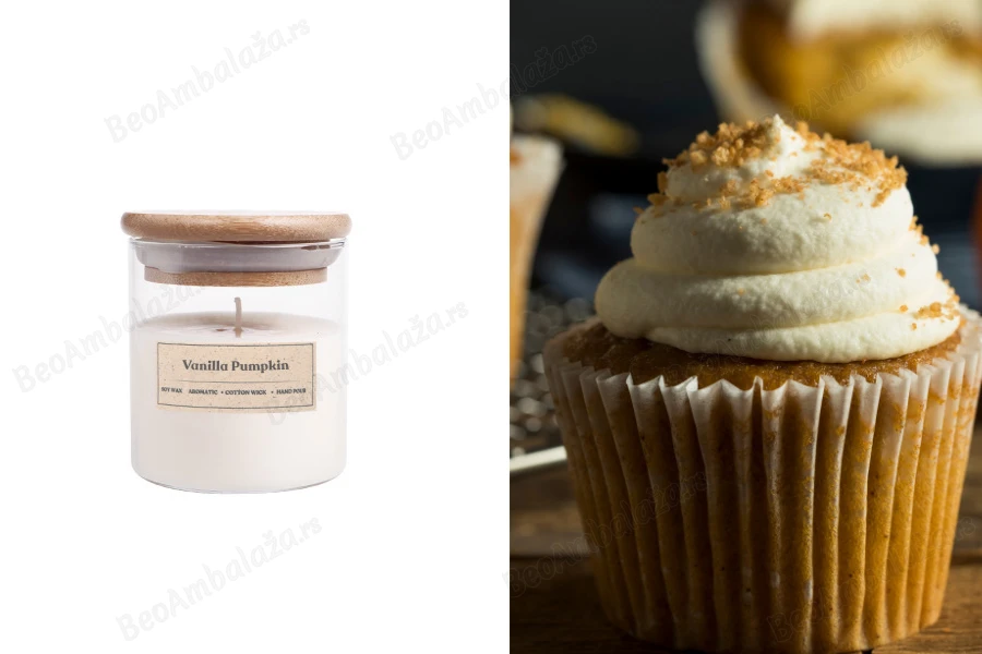 Vanilla Pumpkin - Aromatična sveća od sojinog voska sa pamučnim fitiljem (110gr)-slika_proizvoda