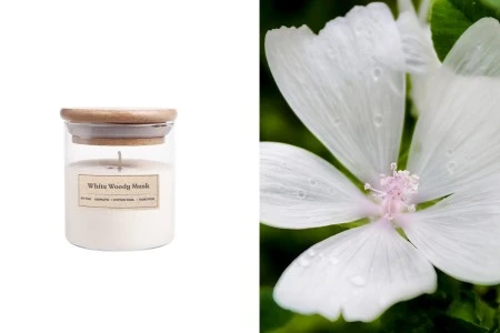 White Woody Musk - Aromatična sveća od sojinog voska sa pamučnim fitiljem (110gr)-slika_proizvoda