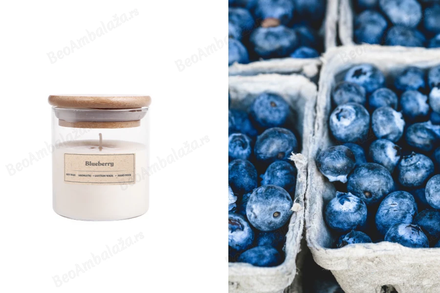 Blueberry - Aromatična sveća od sojinog voska sa pamučnim fitiljem (110gr)-slika_proizvoda