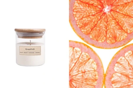 Grapefruit - Aromatična sveća od sojinog voska sa pamučnim fitiljem (110gr)-1
