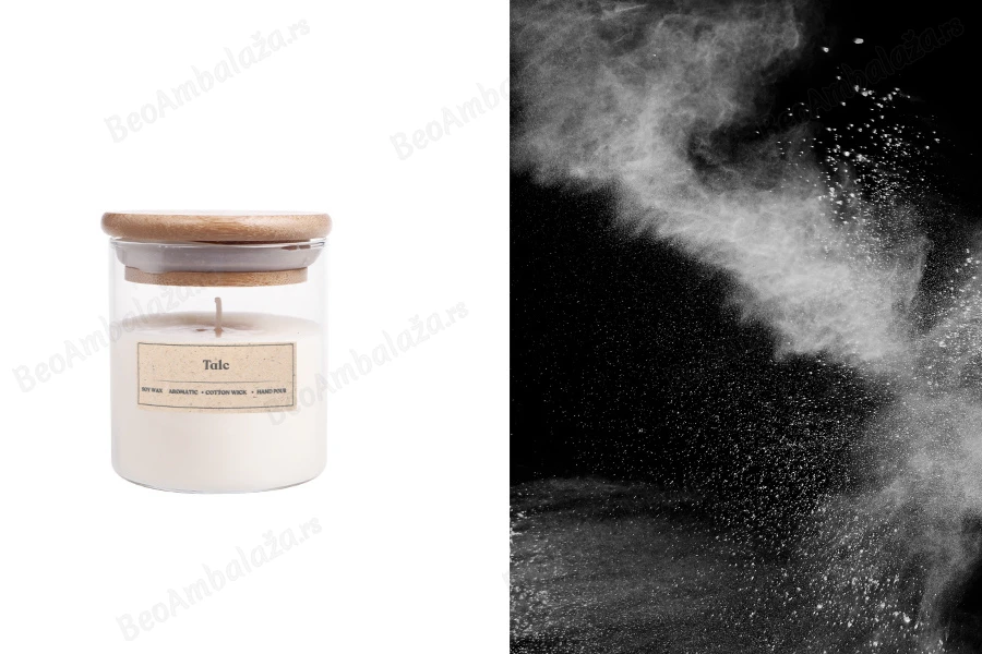 Talc - Aromatična sveća od sojinog voska sa pamučnim fitiljem (110gr)-slika_proizvoda