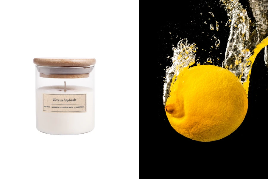 Citrus Splash - Aromatična sveća od sojinog voska sa pamučnim fitiljem (110gr)-slika_proizvoda