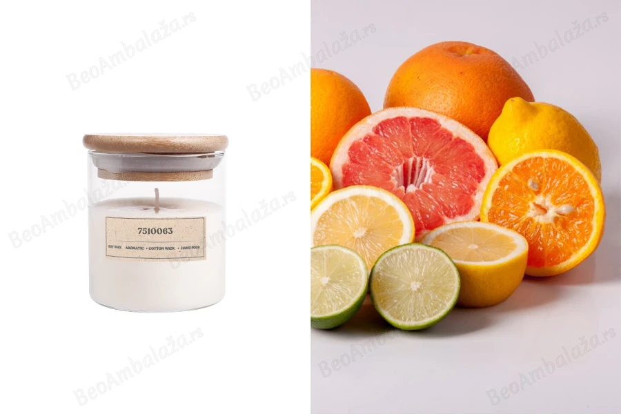 Aqua di Citrus - Aromatična sveća od sojinog voska sa pamučnim fitiljem (110gr)-slika_proizvoda