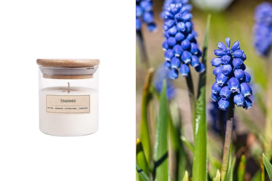 Azure Blooms - Aromatična sveća od sojinog voska sa pamučnim fitiljem (110gr)