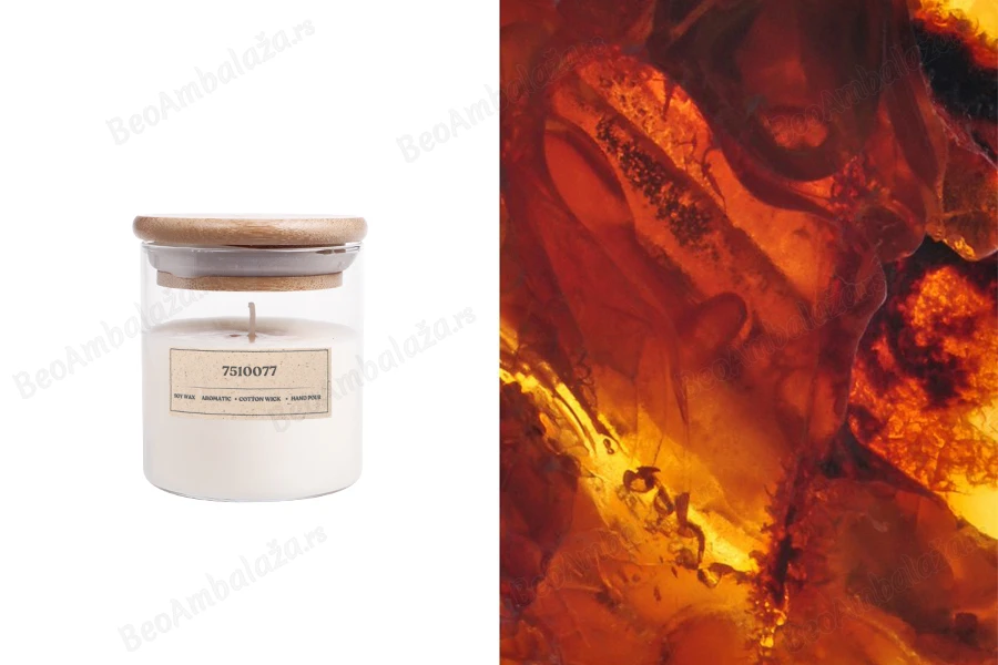 Amber Guilt - Aromatična sveća od sojinog voska sa pamučnim fitiljem (110gr)-slika_proizvoda