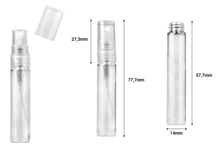 Staklena bočica za parfeme 5mL sa sprejom i plastičnim zatvaračem - 6 kom-2