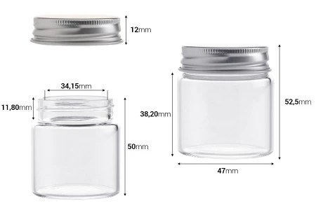 Staklena flašica 50mL sa aluminijumskim zatvaračem - 12 kom-2