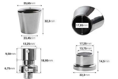 Srebrni sprej sa poklopcem za parfemske bočice sa sigurnosnim Crimp zatvaranjem 15mm-2