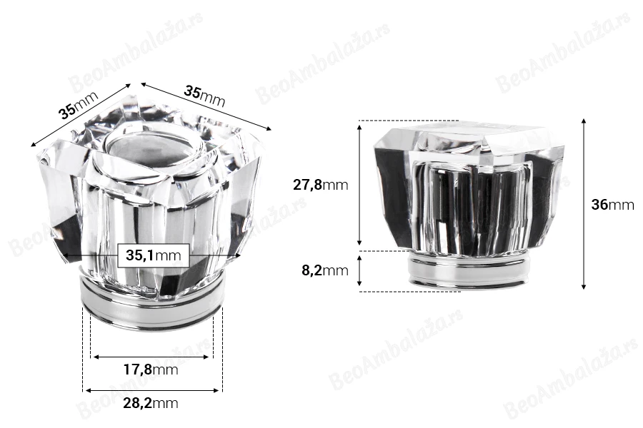 Set - sprej 15/400 i akrilni zatvarač u zlatnoj ili srebrnoj boji - 6 kom-dimenzije_slike