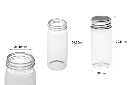Staklena flašica 30mL sa aluminijumskim zatvaračem - 12 kom-2