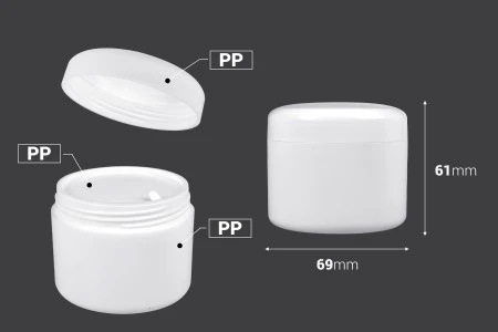 Plastična bela kutijica 100mL sa duplim dnom i plastičnim međupoklopcem - 12 kom-2