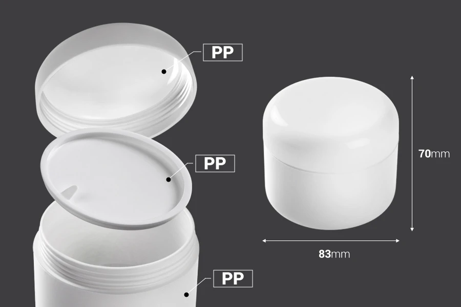 Bela plastična kutija sa duplim dnom, 200mL sa zatvaračem i međupoklopcem - 12 kom Bela plastična kutija sa duplim dnom, 200mL sa zatvaračem i međupoklopcem - 12 kom