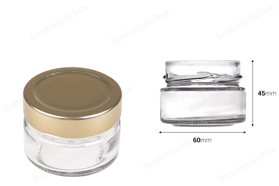 Staklena teglica za kreme 40mL, T.O. 58 DEEP (za duboki zatvarač) - bez zatvarača-dimenzije_slike