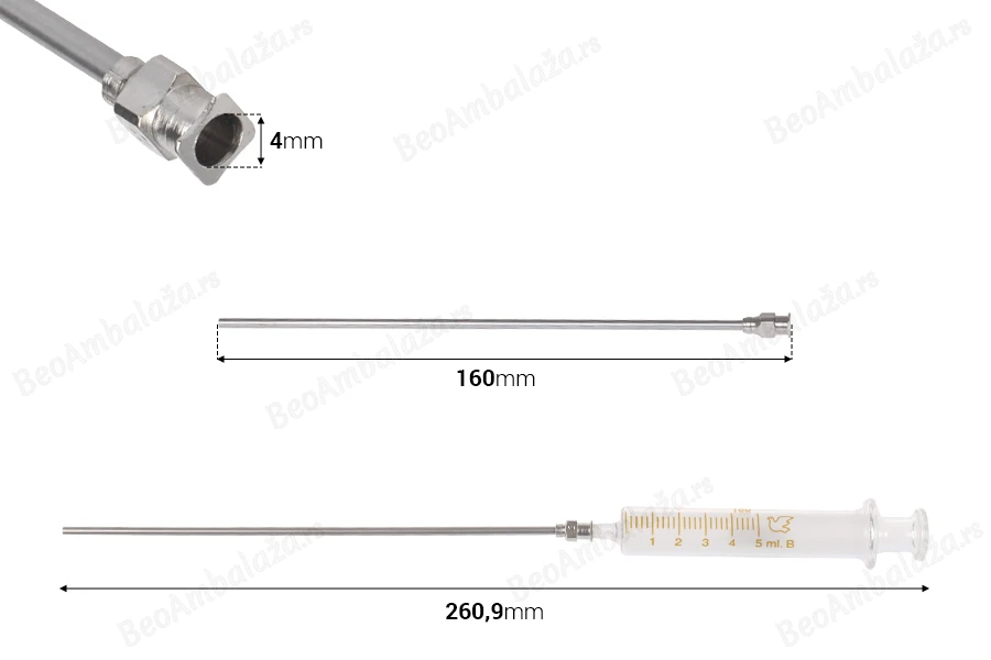 Stakleni špric 5ml sa metalnom iglom-dimenzije_slike