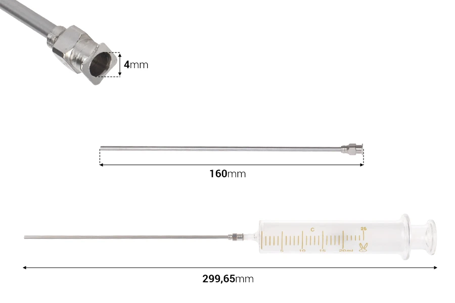Stakleni špric 20mL sa metalnom iglom Stakleni špric 20mL sa metalnom iglom