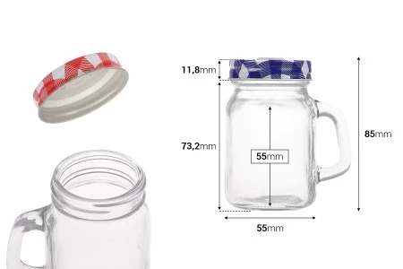 Tegla sa drškom 100mL sa metalnim zatvaračem u dve boje, sa rupom za slamčicu-2