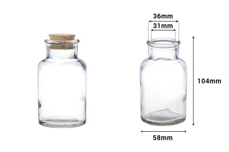 "Farmaceutska" staklena flašica 150mL, sa pampurom - 12 kom-2