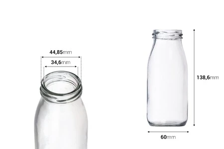 Staklena flašica 250mL, kojoj odgovaraju zatvarači sa rupom za slamčicu-2