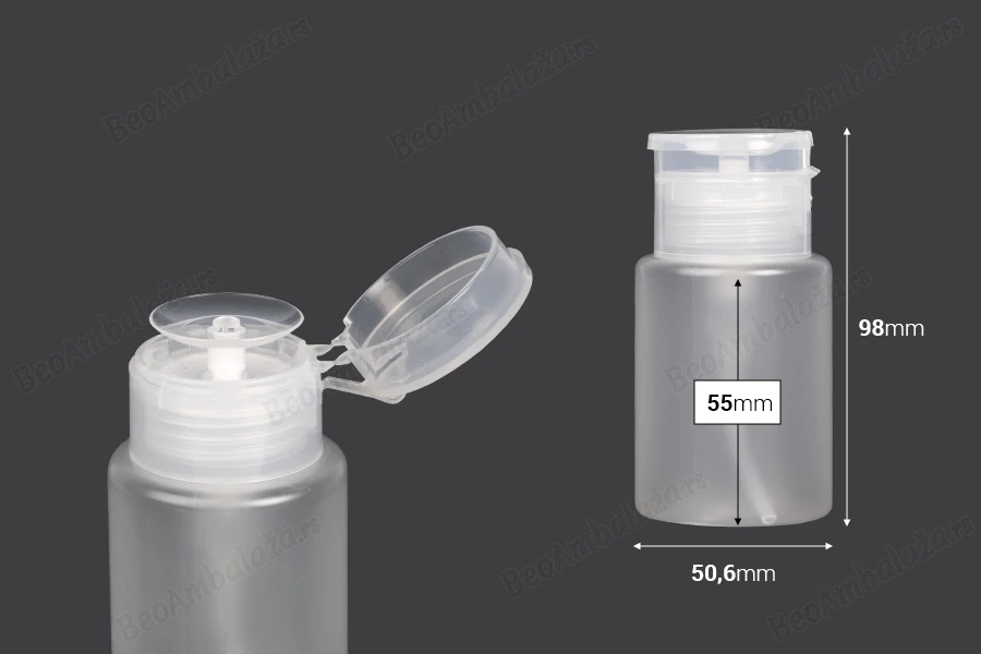 Plastična bočica 100 mL sa pumper dozatorom za aceton - 12 kom-dimenzije_slike