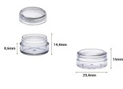 Akrilna providna kutijica 5mL sa providnim zatvaračem - 12 kom Akrilna providna kutijica 5mL sa providnim zatvaračem - 12 kom