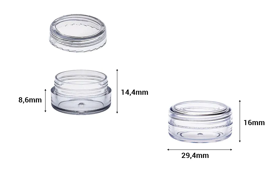 Akrilna providna kutijica 5mL sa providnim zatvaračem - 12 kom Akrilna providna kutijica 5mL sa providnim zatvaračem - 12 kom