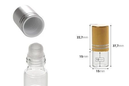 Staklena roll-on bočica 2mL sa zatvaračem - 6 kom-2